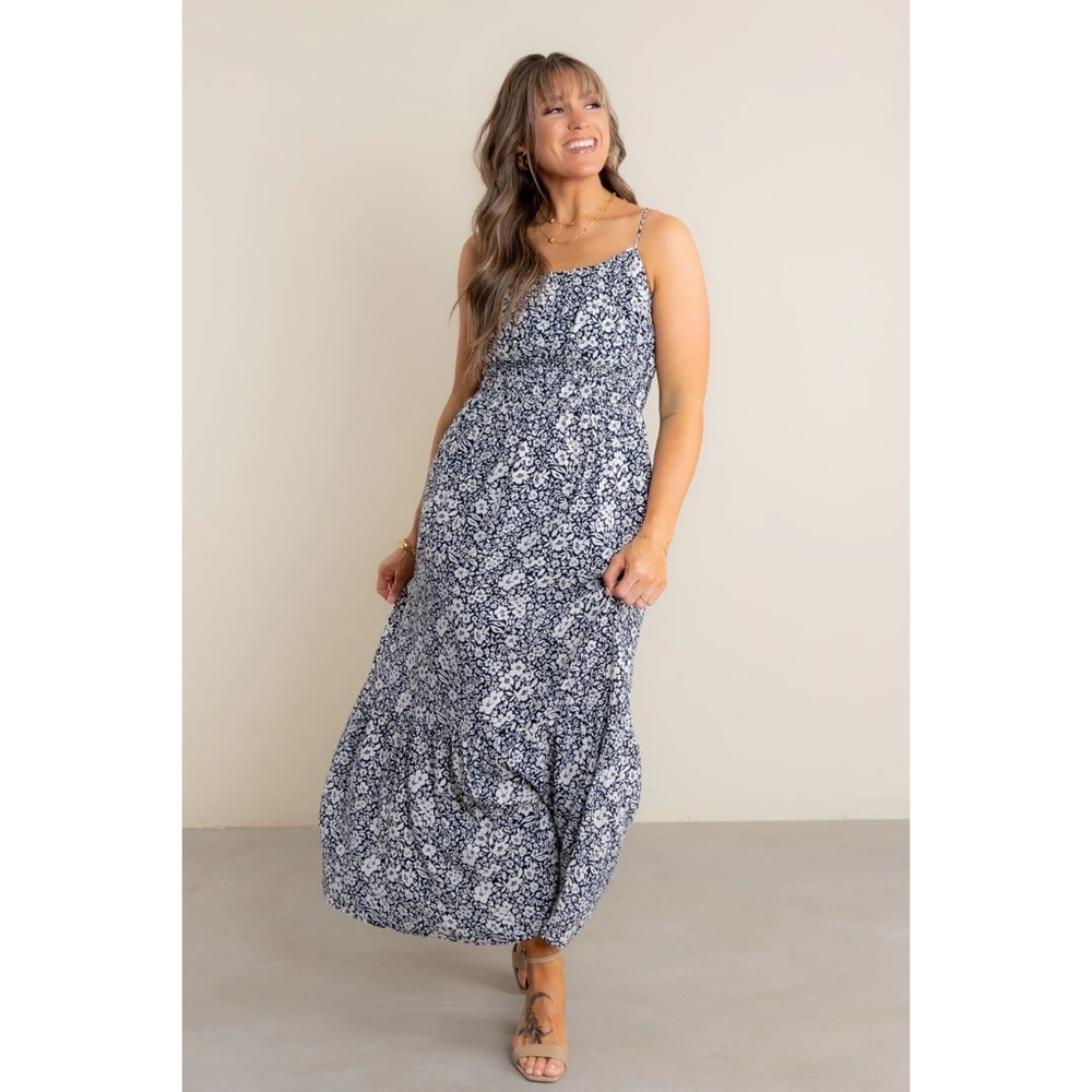 Z Supply Navy Floral Maxi Dress